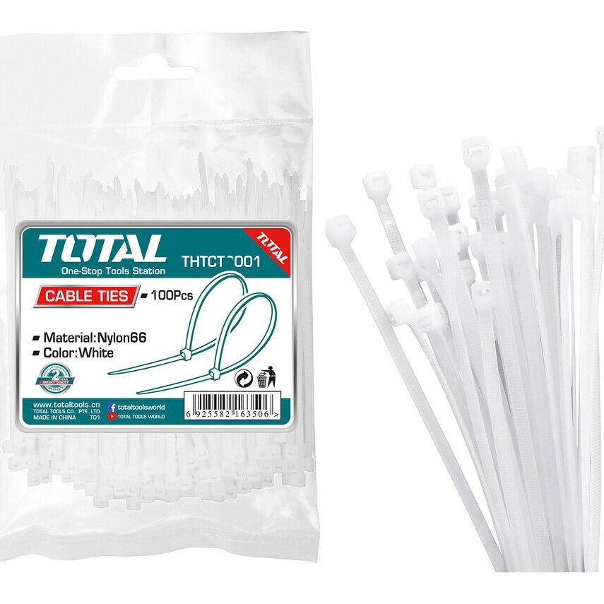 COLIERE DIN PLASTIC ALB 3.6*200 (100BUC) 11AB36202