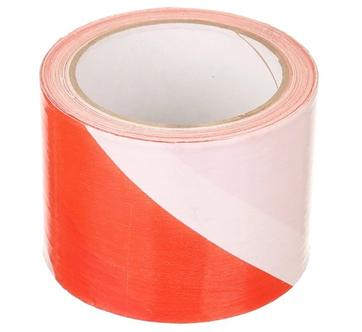 BANDA PENTRU AVERTIZARE ROSU-ALB 75MMX100M S020190